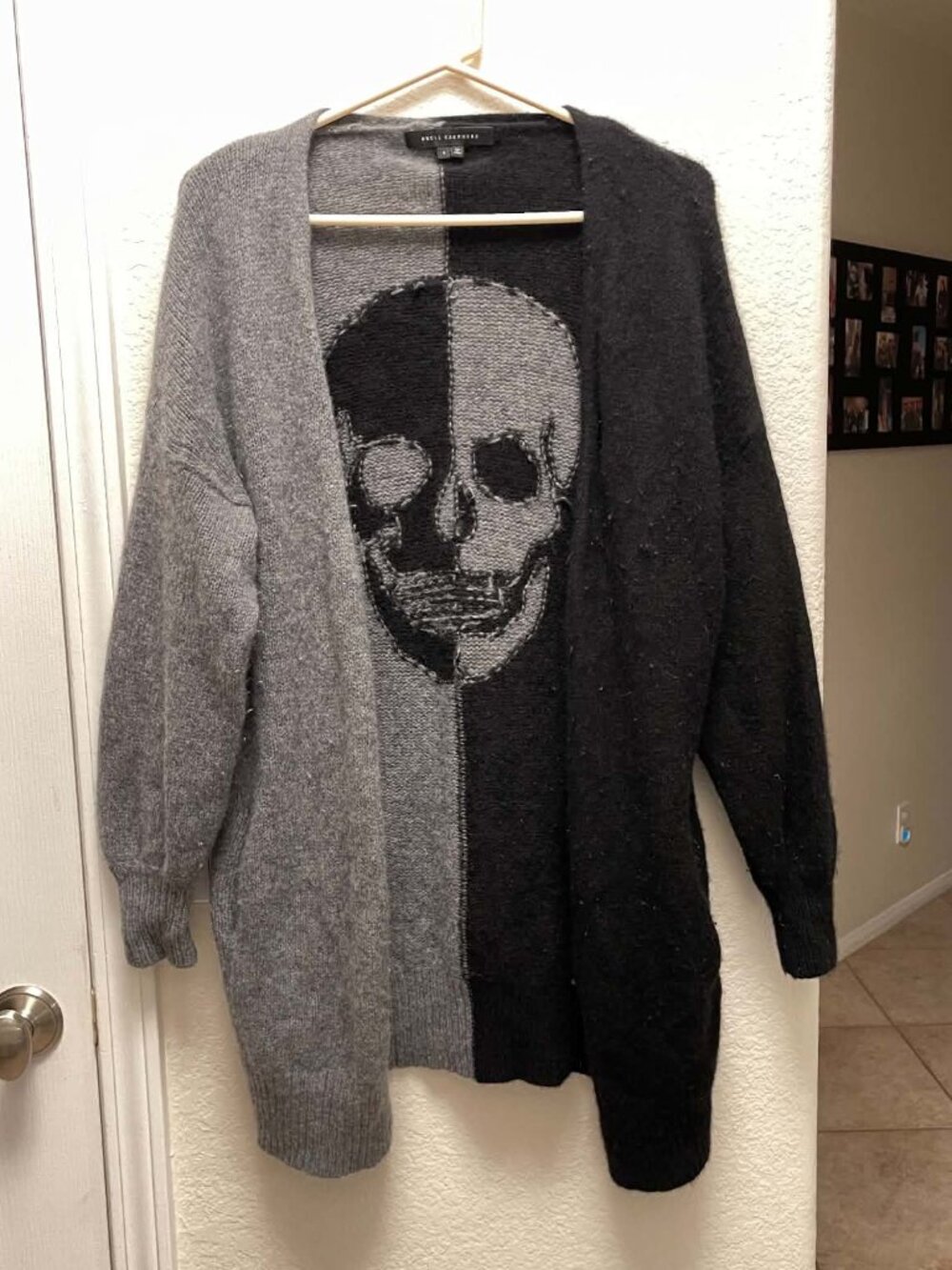 Skull cashmere split skull cardigan